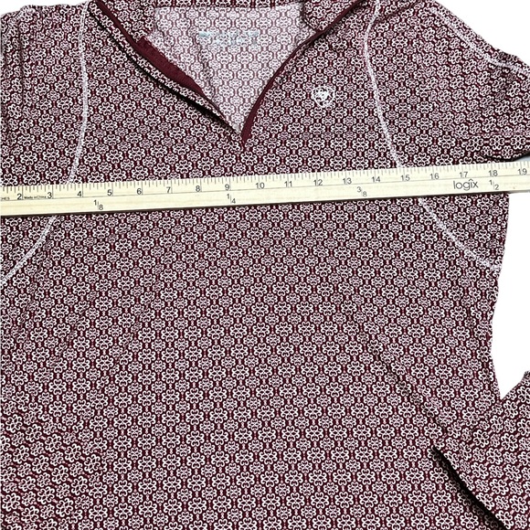 Ariat Tek women’s 1/4 zip Longsleeve top in Burgundy size M - Picture 4 of 9
